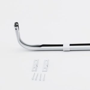 lot 16450 image: Yafa Home Fashion Heavy Duty Single Standard Adjustable Curtain Rod Hardware Included(White, 66-128)