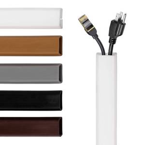 lot 16459 image: Rubber Bond TV Cord Hider Cable Protector - Strong Self Adhesive Wall Cord Cover Cable Hider - Low Profile Cable Management Wall Cord Concealer Cable Raceway (White, 10 Feet)
