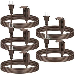 lot 16471 image: Copkim 5 Pack Christmas Indoor Extension Cord 6 ft Extension Cord Outdoor with Safety Cap 3 Outlet 16gauge 2 Prong Polarized Outlets for Home Office Christmas Tree String Lights Decor Connect Extend