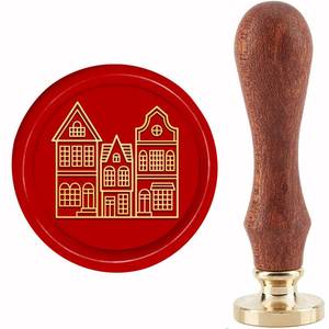 lot 16476 image: CRASPIRE House Wax Seal Stamps Home Removable Brass Sealing Stamp Heads Replacement 30mm with Vintage Wooden Handle for Envelopes Letter Invitations Card DIY Craft Birthday Wedding Holiday Decor