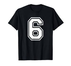 lot 16477 image: Number 6 Birthday Gift Sports Player Team Numbered Jersey T-Shirt Large