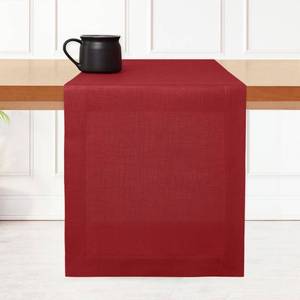 lot 16480 image: DMoksha Homes Linen Red Table Runner 48 Inches - 100% Pure Linen Table Runner 14 x 48 Inch for Coffee Tables, Dresser, Valentines, Holiday - Machine Washable