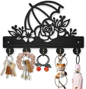 lot 6319 image: Umbrella and Flowers Wall Hook Rack