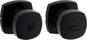 lot 13698 image: Kwikset Signature Series Arroyo Door Knob Set - Matte Black (4)