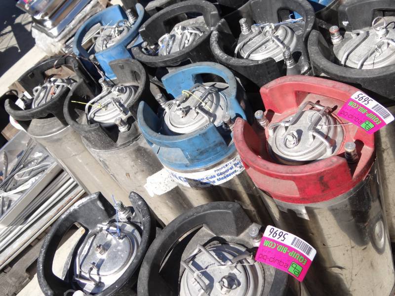lot 5695 image: Lot of (4) 5 Gallon Soda Canisters