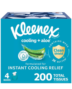 lot 10040 image: Kleenex Cooling  Aloe Facial Tissue 4-Pack - Retail $7