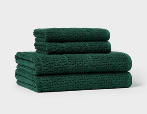 lot 10041 image: 4pc Threshold Green Towel Set - Retail $20