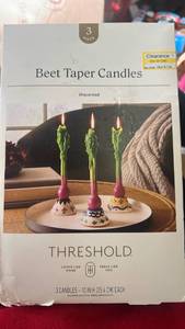 lot 10065 image: Threshold Beet Taper Candles Set - Retail $10