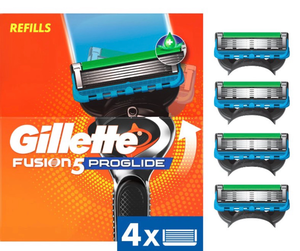 lot 10100 image: Gillette Fusion 5 ProGlide Razor Blades - 4 Pack - Retail $19