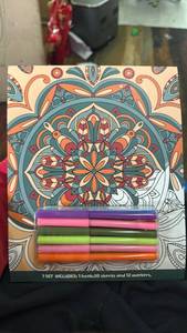lot 10103 image: Mandala Coloring Book Set with Markers - Retail $5