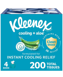 lot 10124 image: Kleenex Cooling  Aloe Facial Tissue 4-Pack - Retail $7