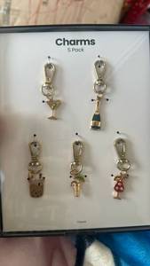 lot 10135 image: Cocktail & Drink Metal Charm Set - 5 Pack - Retail $12