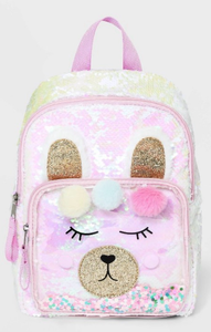 lot 10153 image: Cat & Jack Sequin Llama Kids Backpack - Retail $16