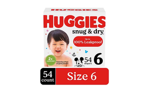 lot 10159 image: Huggies Snug & Dry Diapers Size 6 - 54 Count - Retail $25