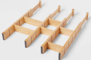 lot 10161 image: Wooden Expandable Drawer Organizers - Set of 4 - Retail $24