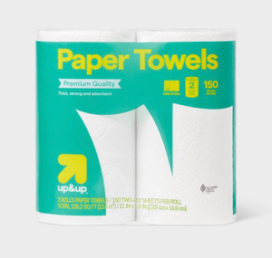 lot 10163 image: Up&Up Make-A-Size Paper Towels 2 Rolls - Retail $5