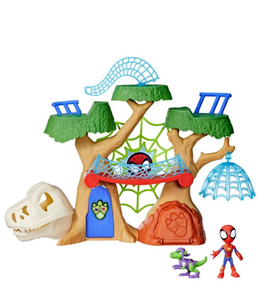 lot 10165 image: Marvel Spidey and His Amazing Friends Dino-Webs Treehouse Playset - Retail $29