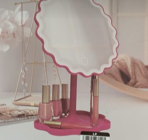 lot 14728 image: Teen Home LED Vanity Mirror with Storage - Retail $25