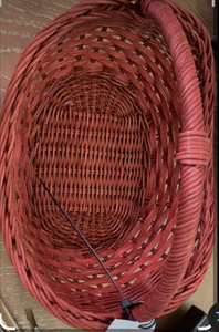 lot 14731 image: Red Woven Storage Basket - Retail $13