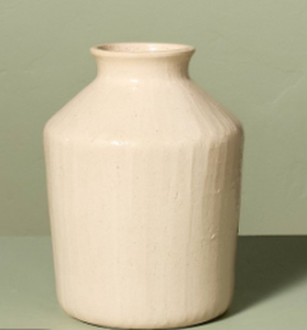 lot 14739 image: 9-inch Textured Ceramic Decorative Vase - Retail $16