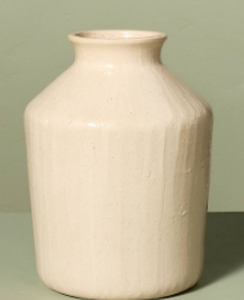 lot 14740 image: 9-inch Textured Ceramic Decorative Vase - Retail $16