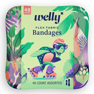 lot 14758 image: Welly Turtle Oasis Flex Fabric Bandages 48ct - Retail $6