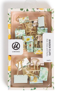 lot 14761 image: U Brands Sunflower Pattern Binder Clips Set - Retail $8