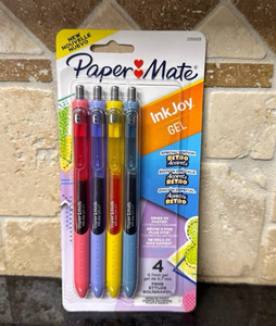 lot 14776 image: Paper Mate InkJoy Gel Retro Accents Pens 4-Pack - Retail $7