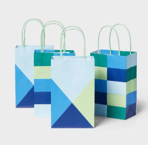 lot 14789 image: Spritz Gift Bags - Blue and Green Color Block - Retail $3