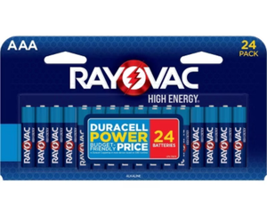 lot 14812 image: Rayovac High Energy AAA Batteries - 24 Pack - Retail $17