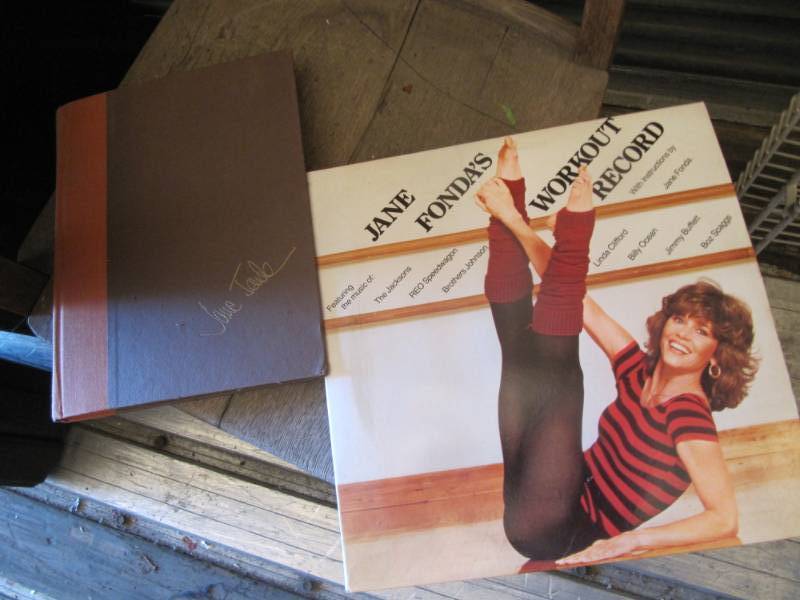lot 255 image: Jane Fonda workout book and LP
