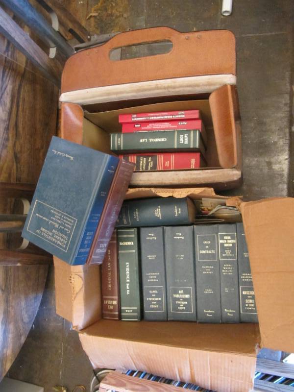 lot 265 image: Box of law books and leather case