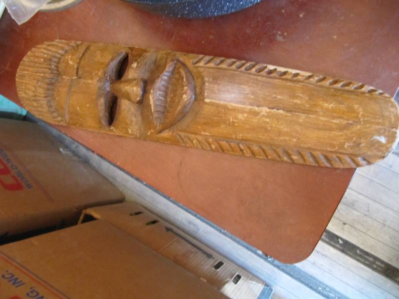 lot 303 image: Wooden African mask approximately 26