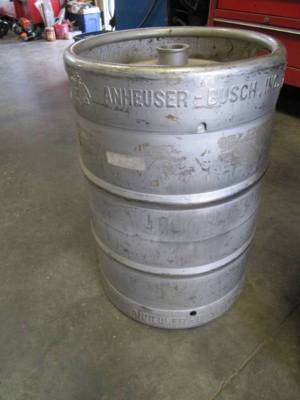 lot 324 image: Anheuser-Busch Beer Keg  Made in USA 15Dia.  x 23.5 Tall