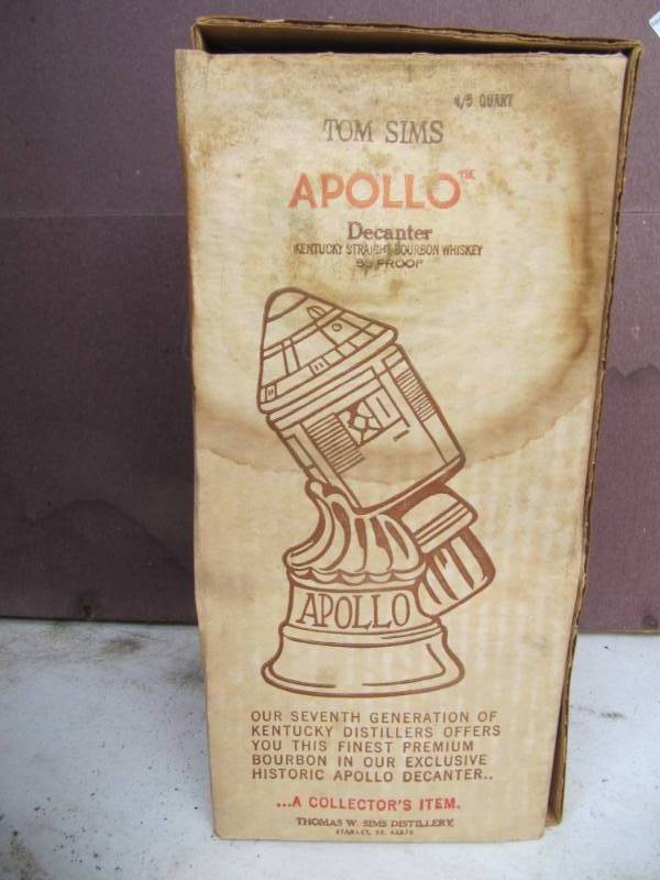 lot 359 image: Vintage Apollo Whiskey Decanter bottle and box