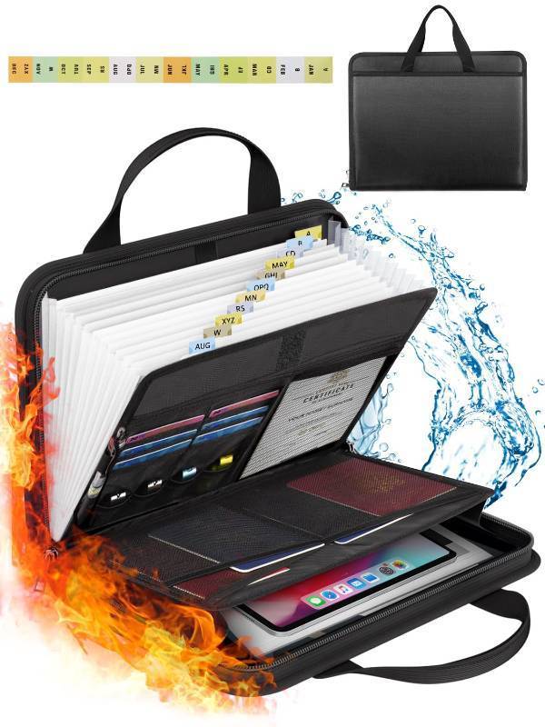 lot 5058 image: onvvippiv Important Document Organizer Folio Accordion File Organizer Fireproof Expanding File Folder Storage Box with Zipper Labels 13 Pockets for Business Office Receipt Travel
