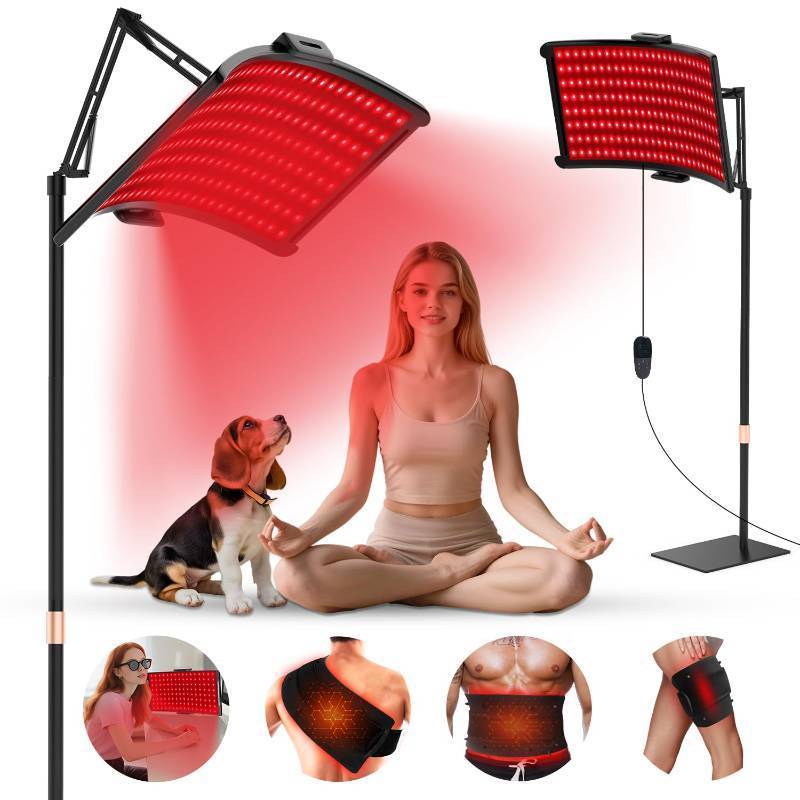 lot 6651 image: Red Light Therapy Lamp 10-in-1 with Stand & Belt, 660nm Red Light and 850nm Near Infrared, Face & Body Care Device for Skin & Muscle Recovery