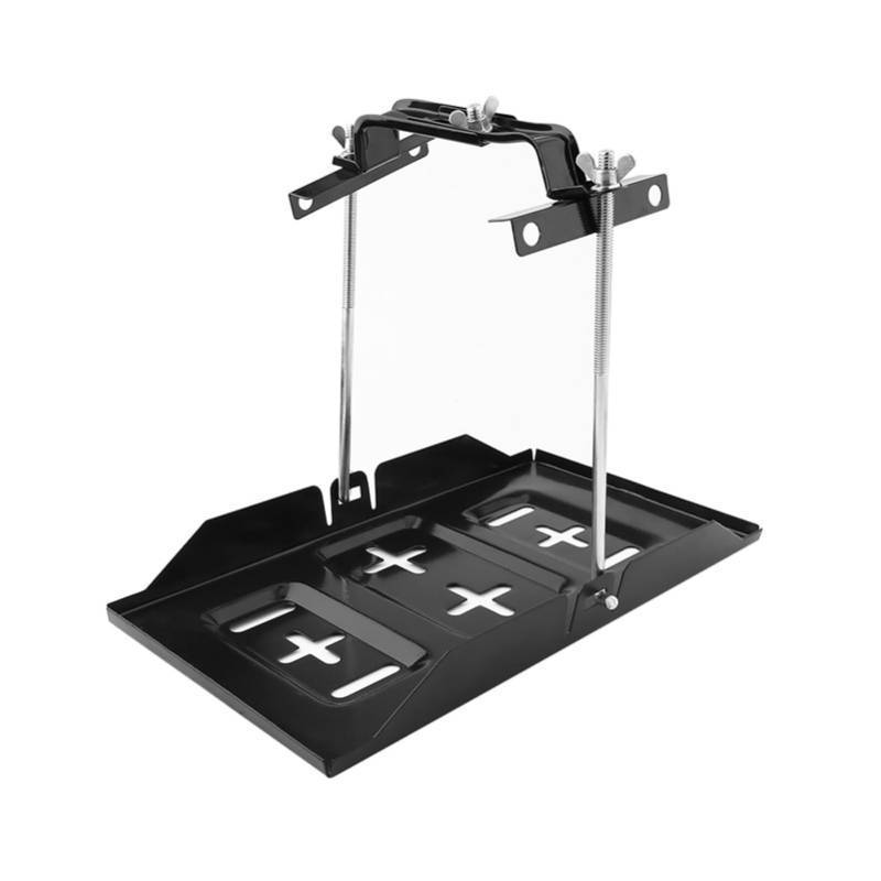 lot 8860 image: CYSFETENA Car Battery Hold Down, Black Iron Battery Mounting Bracket Car Battery Holder Battery Bracket Mount Universal Car Battery Tray with Adjustable Hold Down Clamp Kit