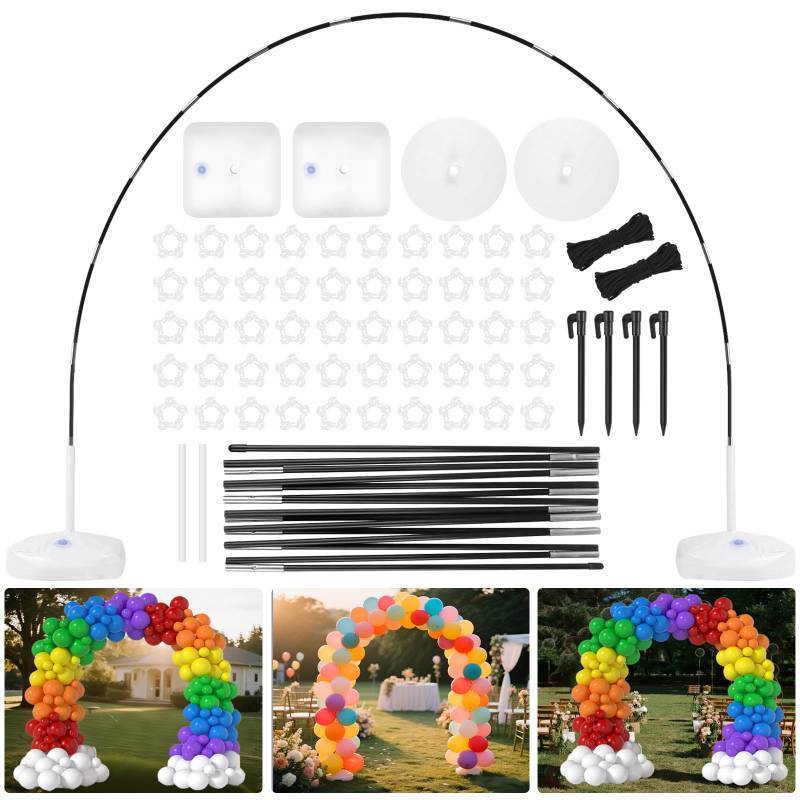 lot 1301 image: Balloon Arch Kit Stand Foldable storage, 9FT Height & 10FT Width Adjustable Balloon Arch Frame, for Weddings, Baby Showers, Birthdays, Graduation, Backdrop for Parties