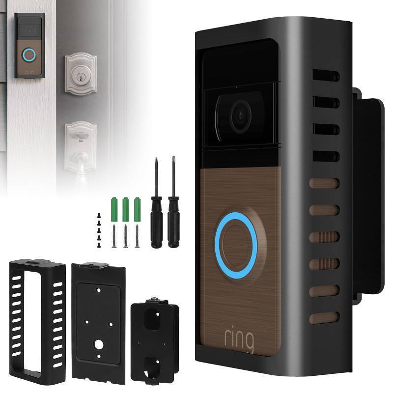 lot 4338 image: USUAUU 2025 Upgrade for Ring Doorbell Mount,Steel Metal Anti-Theft Ring Camera Mount with Adjustable Angle Mount Kit (45-135 Degrees) Doorbell Holder Bracket No Block Sensor