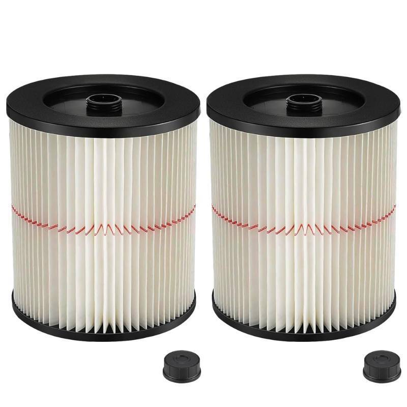 lot 4438 image: 2 Pack 17816 9-17816 Red Stripe Vacuum Cartridge Filter Compatible WetDry Vacuum Models 5, 6, 8, 12, and 16 32 Gal. Vacuums produced since 1988 8.5 Inches- WhiteRed