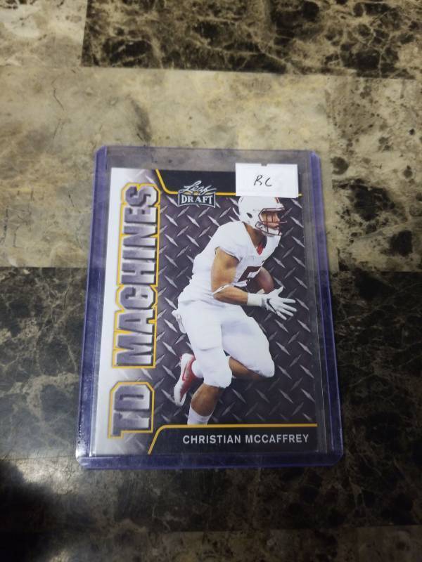 lot 694 image: 2017 Leaf Draft Christian McCaffrey Stanford Cardinals Rookie Football Card