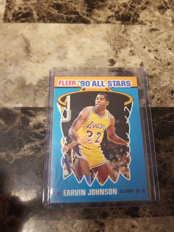 lot 705 image: 1990 Fleer All-Stars Earvin Johnson Los Angeles Lakers Basketball Card