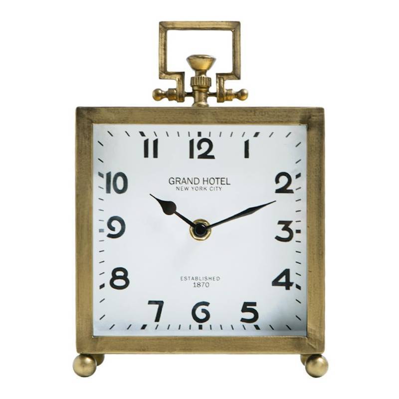 lot 4860 image: NIKKY HOME Gold Table Clock, Silent Non-Ticking Classic Battery Operated Decorative Mantel Desk Shelf Clock for Living Room Decor