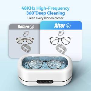 lot 3222 image: BYASKZIV Ultrasonic Jewelry Cleaner, 48KHz Ultrasonic Cleaner Machine for Jewelry, Eyeglasses, Rings, Watch Strap, Dentures-Dual Cleaning Modes, 304 Stainless Steel Tank