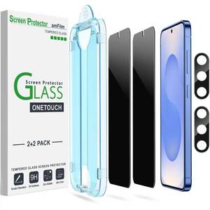 lot 3224 image: amFilm Auto-Alignment OneTouch for Samsung Galaxy S25 6.2 Privacy Screen Protector  Camera Lens Protector, Tempered Glass, 30 seconds Installation, Bubble Free, Privacy Protection 22 Pack