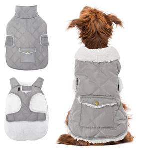 lot 3266 image: ORZECHKO Dog Winter Coat - Windproof Fleece Warm Thick Dog Jacket Clothes for Snow Rainy Cold Weather - Gray Pet Vest Coat Outfits for Small Medium Large Dogs - Indoor & Outdoor Use (S-XXL)
