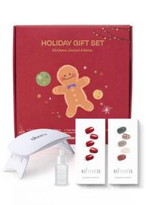 lot 3267 image: ohora Semi Cured Gel Nail Strips 2025 Christmas Set N Red Chrome & N Joy - Works with Any Lamps, Salon-Quality, Long Lasting, Easy to Apply & Remove