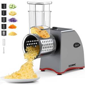 lot 3299 image: Electric Cheese Grater, Upgraded Salad Maker with 5 Replaceable Stainless Blades, 250W Electric Cheese Shredder, One-Touch Control Vegetable Cutter Kitchen Slicer for Cheeses, Fruits, Nuts