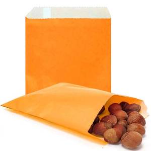 lot 3304 image: AZOWA Orange Paper Treat Bags 5x7 Orange Paper Candy Bags for Candy Buffet (Bulk CT, 5 x 7 IN)